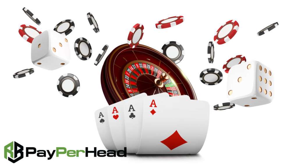 cards and chips on a white background